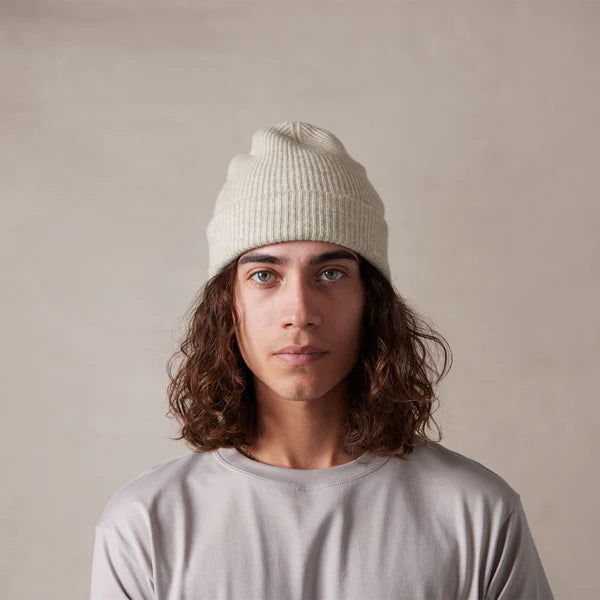 Oat Cashmere Wool Beanie