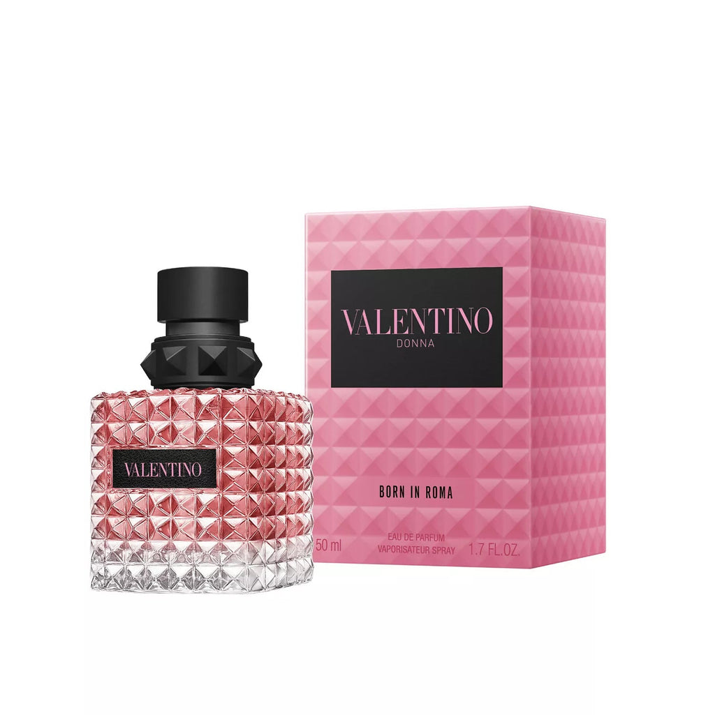 Valentino perfume bottle and packaging on a white background