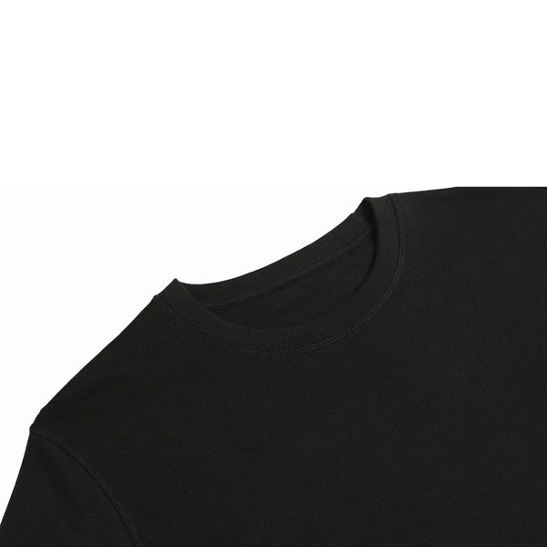 Black Midweight Organic French Terry Crew