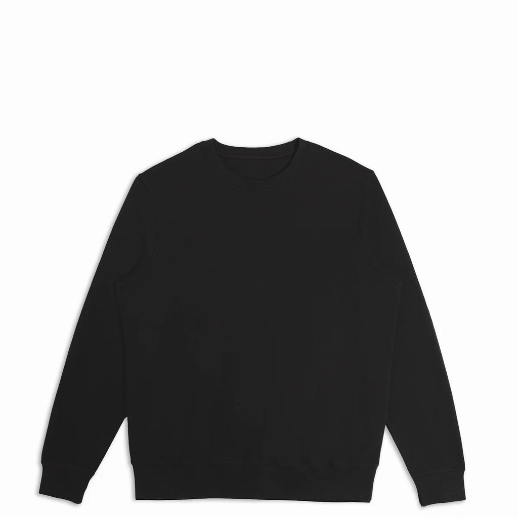 Black Midweight Organic French Terry Crew