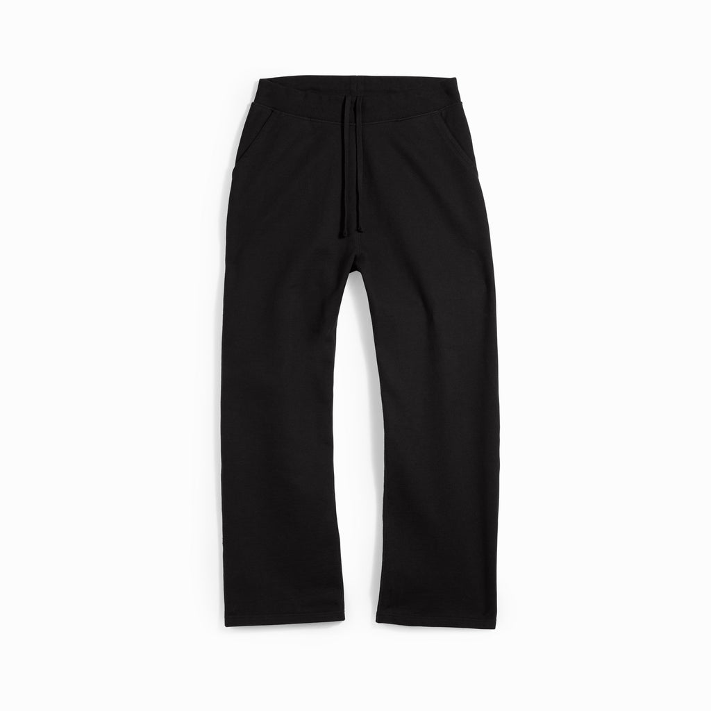 Black Uncuffed French Terry Sweatpants