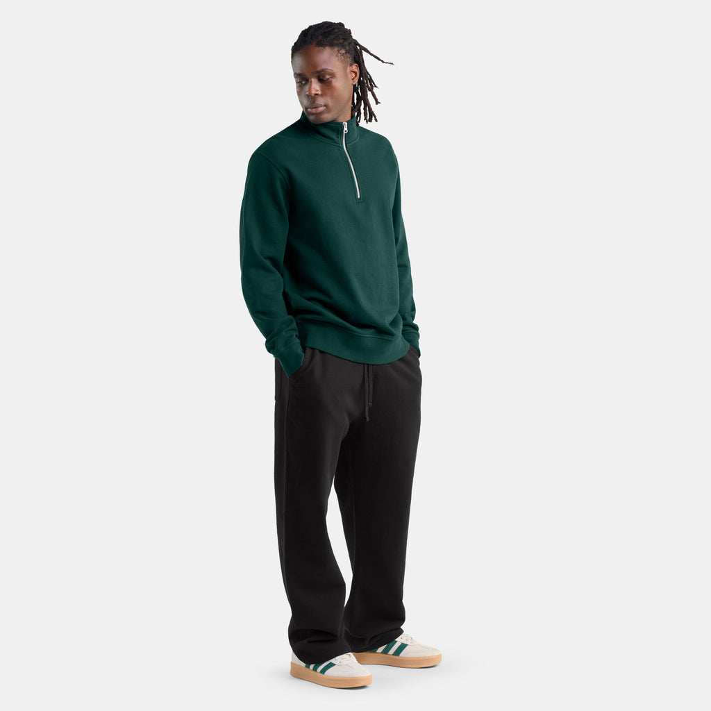 Black Uncuffed French Terry Sweatpants