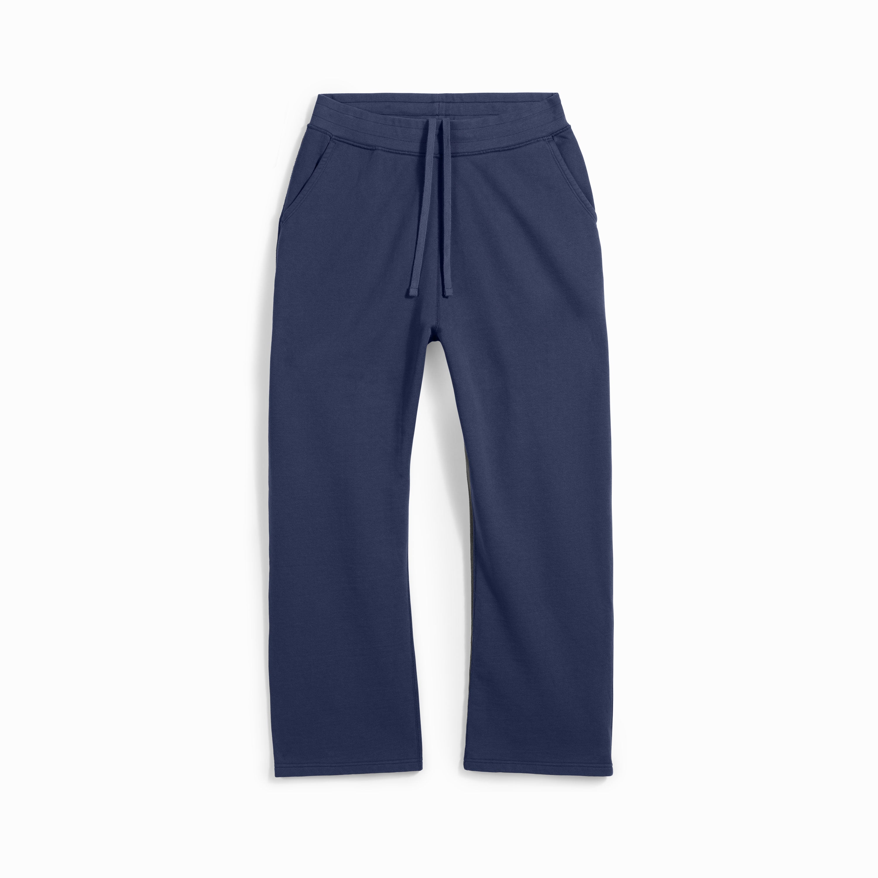 Black Uncuffed French Terry Sweatpants