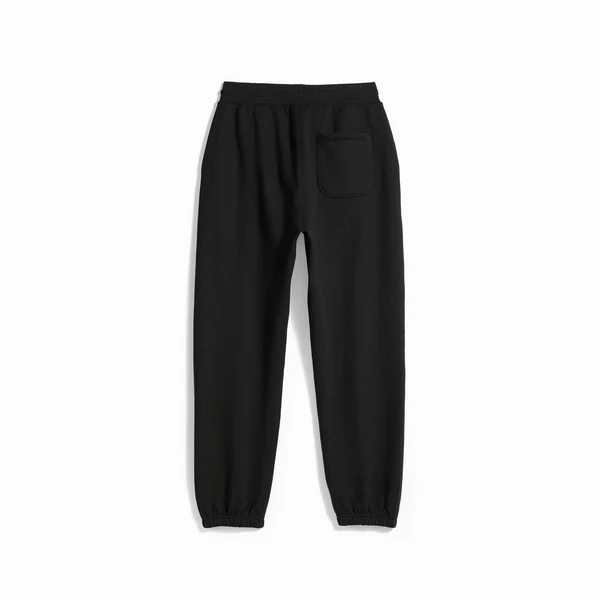 Black Organic Heavyweight Brushed Cuffed Pant