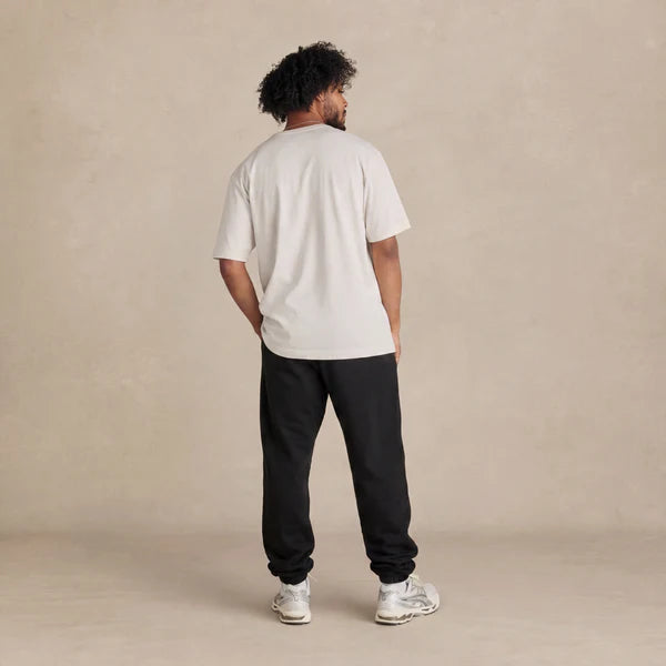 Black Organic Heavyweight Brushed Cuffed Pant