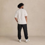 Black Organic Heavyweight Brushed Cuffed Pant