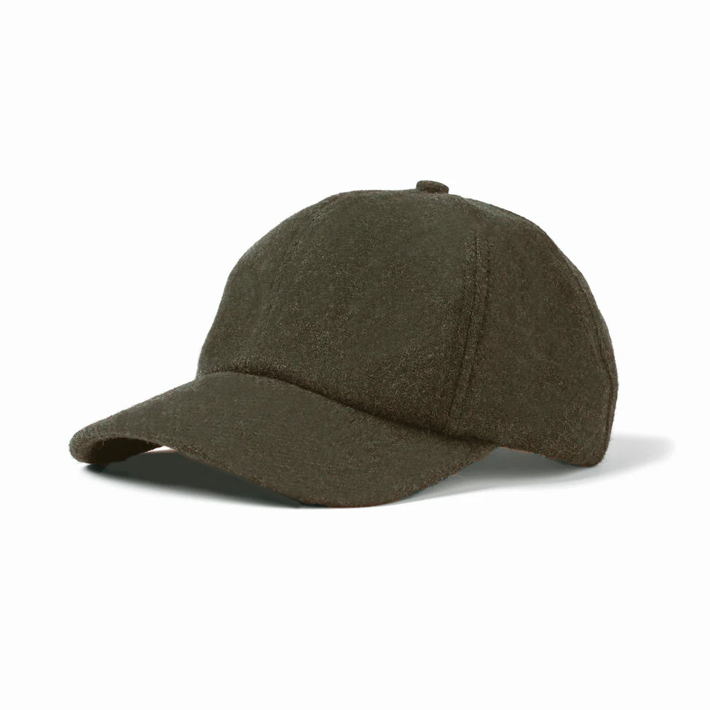 Black American Wool Herringbone 6-Panel Cap