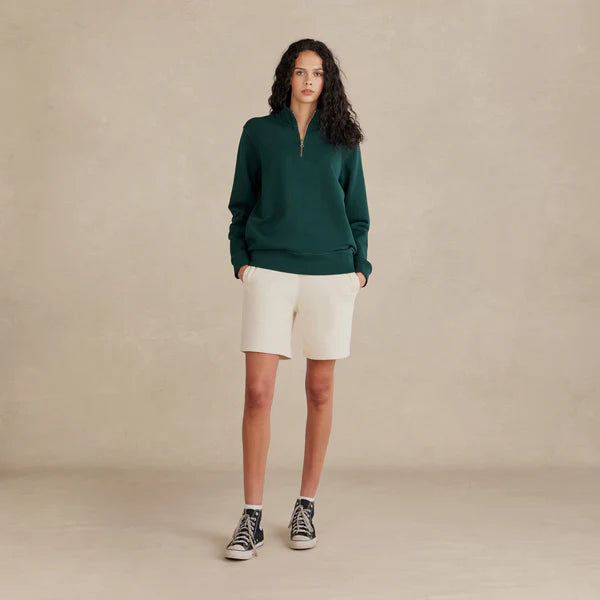 Pine Ultra Heavyweight Organic French Terry Quarter Zip, Unisex
