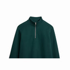 Pine Ultra Heavyweight Organic French Terry Quarter Zip, Unisex