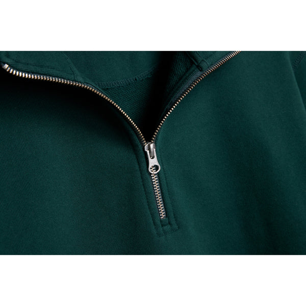 Pine Ultra Heavyweight Organic French Terry Quarter Zip, Unisex