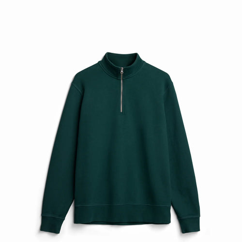Black Ultra Heavyweight Organic French Terry Quarter Zip, Unisex