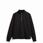Black Ultra Heavyweight Organic French Terry Quarter Zip, Unisex