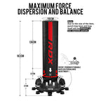 RDX F6 6ft Kara Red & Black Free-Standing Punch Bag With Mitts Set