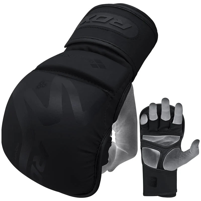 RDX T15 Noir Hybrid Mma Grappling Gloves With Best Knuckle Protection 7oz